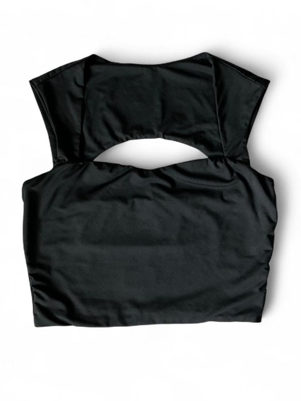 Black Cutout Crop Top - Women